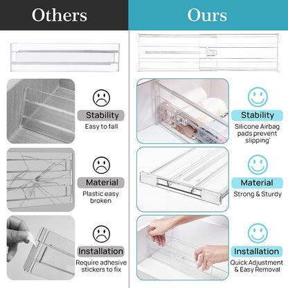 6" Tall Upgrade Drawer Dividers, 12.8"-22.3" Expandable, 8 Pack