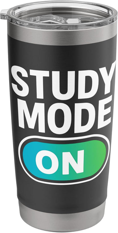 Study Mode ON | Toggle Graphic for Students & Exam Prep Stainless Steel Insulated Tumbler