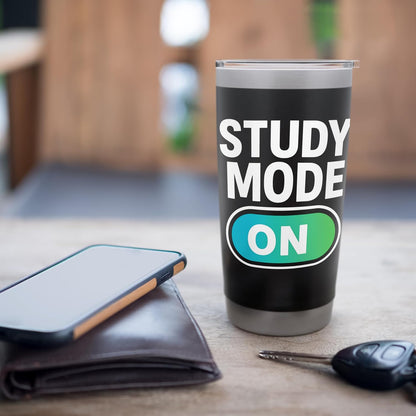 Study Mode ON | Toggle Graphic for Students & Exam Prep Stainless Steel Insulated Tumbler