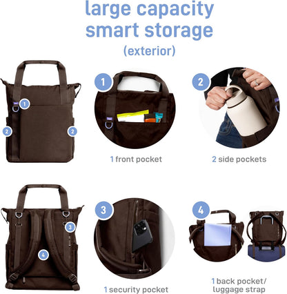 Fleuri All-Day Diaper Bag Backpack, Easy-Clean, Wild Poppy