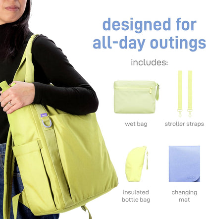 Fleuri All-Day Diaper Bag Backpack, Easy-Clean, Wild Poppy