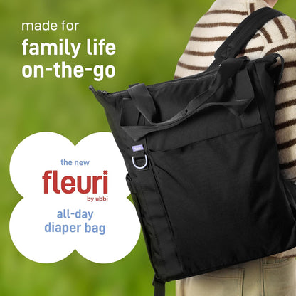 Fleuri All-Day Diaper Bag Backpack, Easy-Clean, Wild Poppy