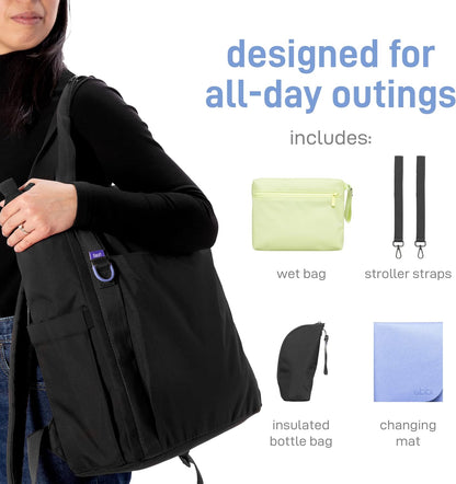 Fleuri All-Day Diaper Bag Backpack, Easy-Clean, Wild Poppy