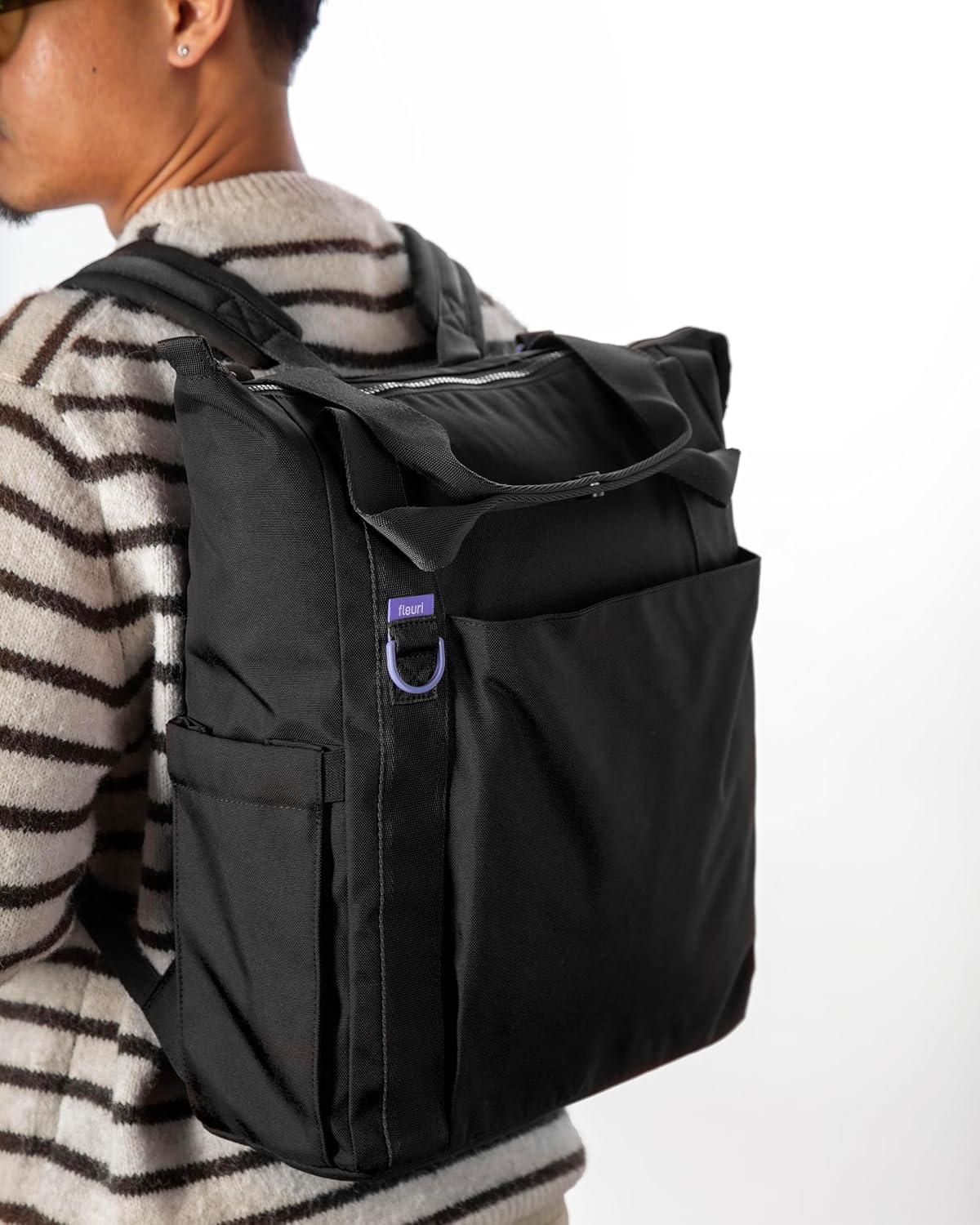 Fleuri All-Day Diaper Bag Backpack, Easy-Clean, Wild Poppy