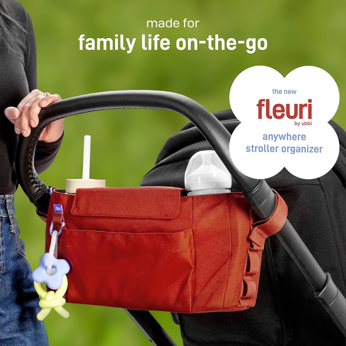 Fleuri All-Day Diaper Bag Backpack, Easy-Clean, Wild Poppy