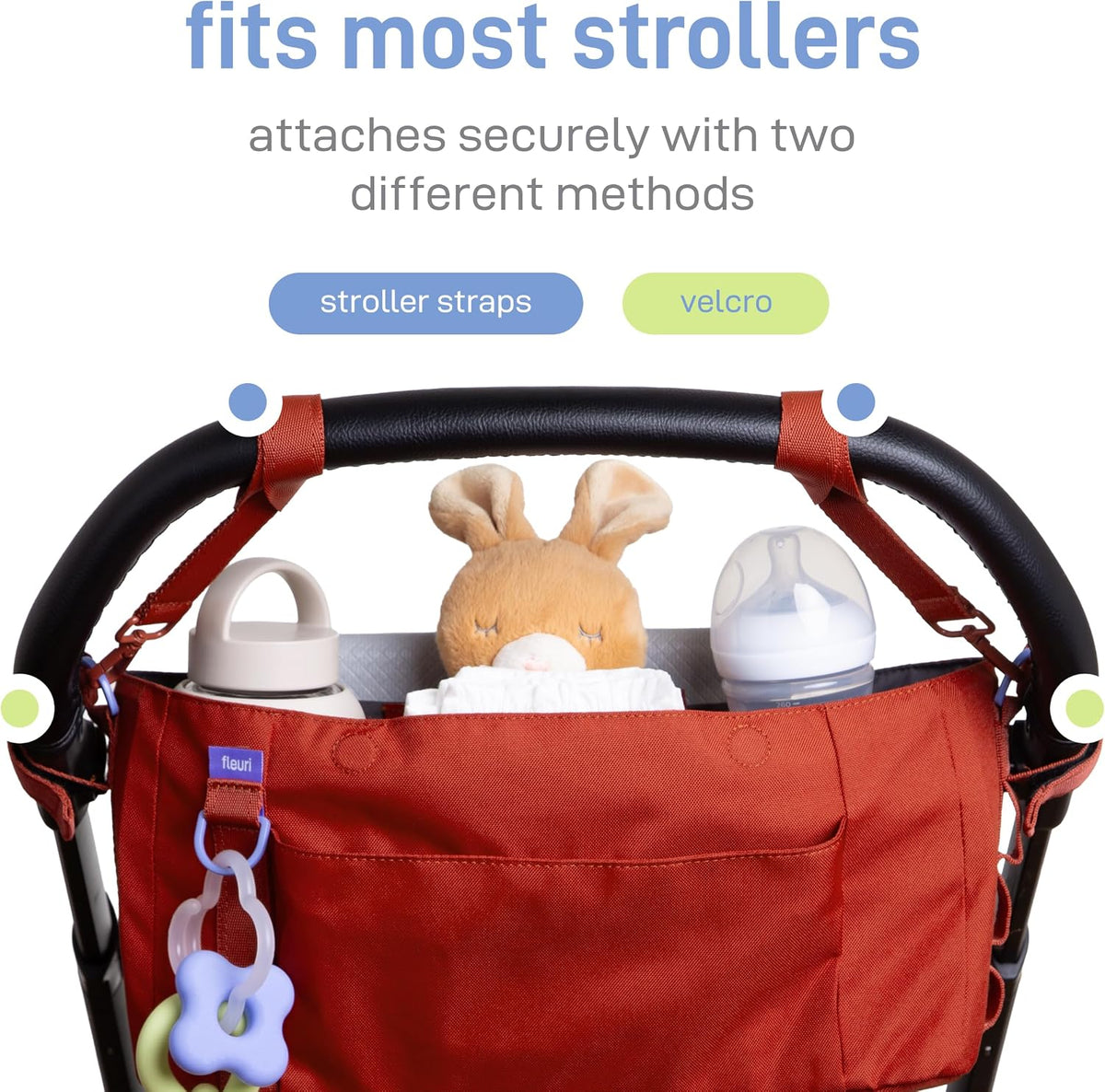 Fleuri All-Day Diaper Bag Backpack, Easy-Clean, Wild Poppy