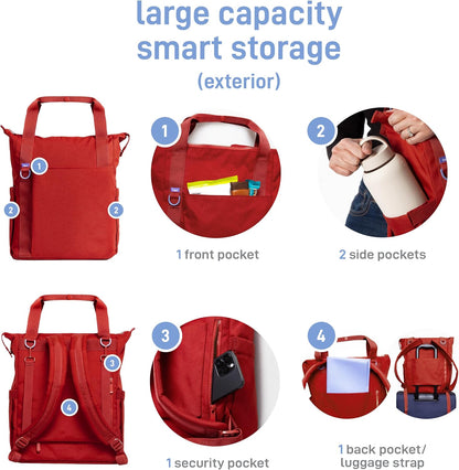 Fleuri All-Day Diaper Bag Backpack, Easy-Clean, Wild Poppy