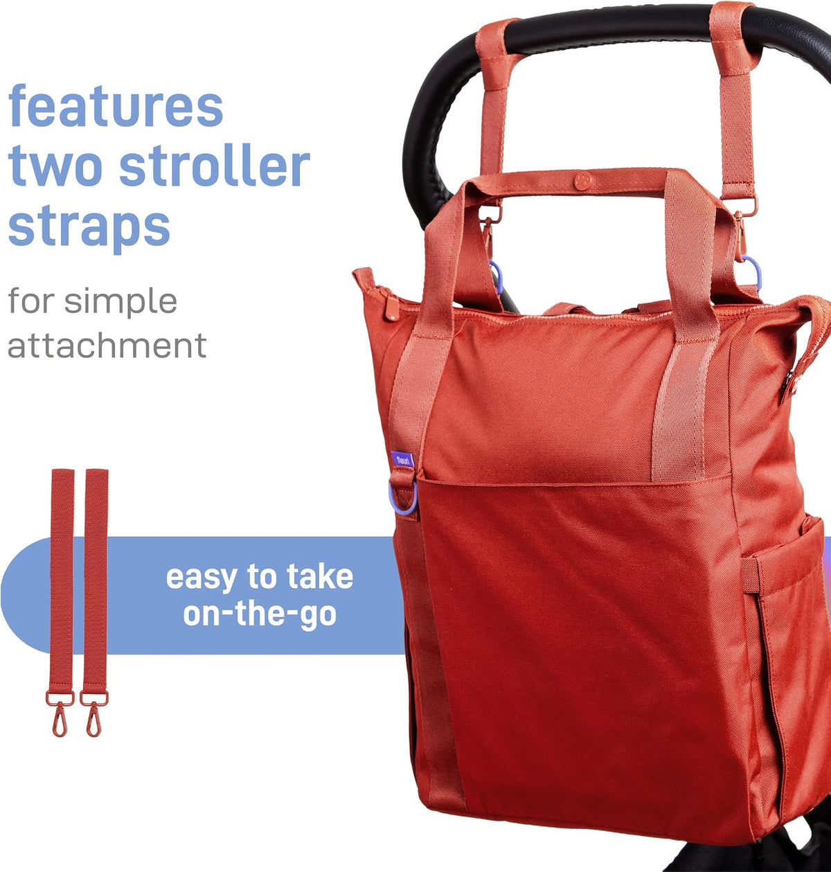 Fleuri All-Day Diaper Bag Backpack, Easy-Clean, Wild Poppy