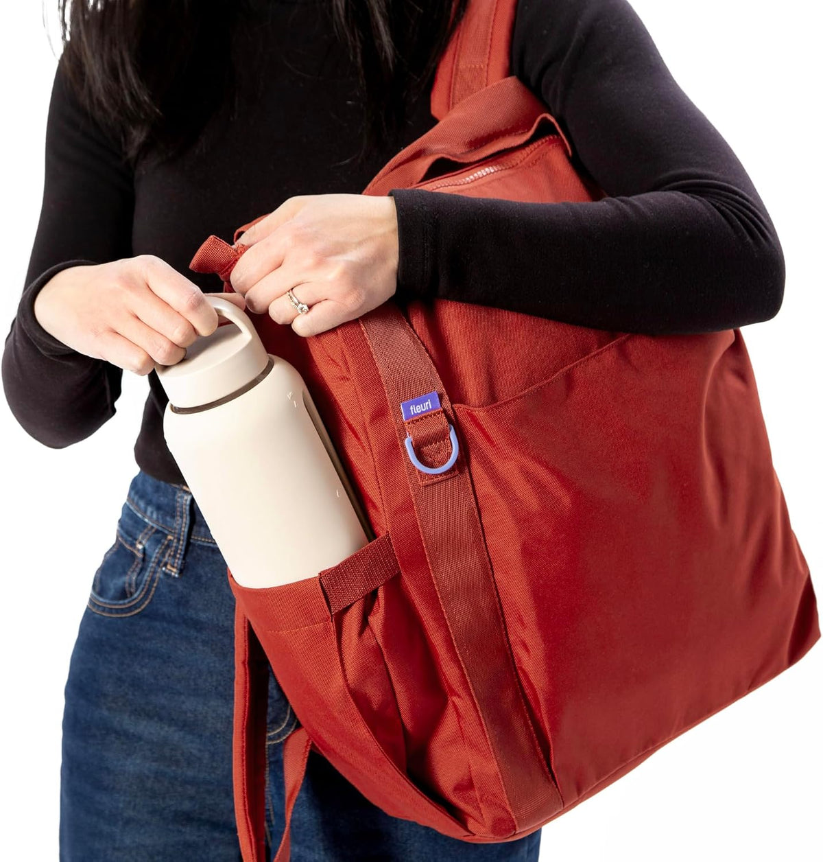 Fleuri All-Day Diaper Bag Backpack, Easy-Clean, Wild Poppy