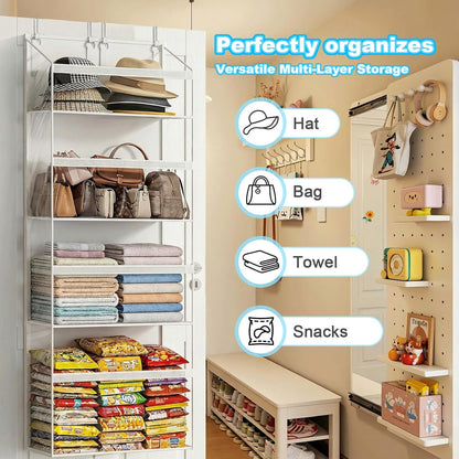 UVIAHOMI Heavy Duty Stuffed Animal Storage, 4-Tier Clear Extra Large Over The Door Organizer for Stuffies, Baby Ideas Holder, Toy Plush Hanging Organizer Big Girls Toddler Bag Animals Stuffy, Black
