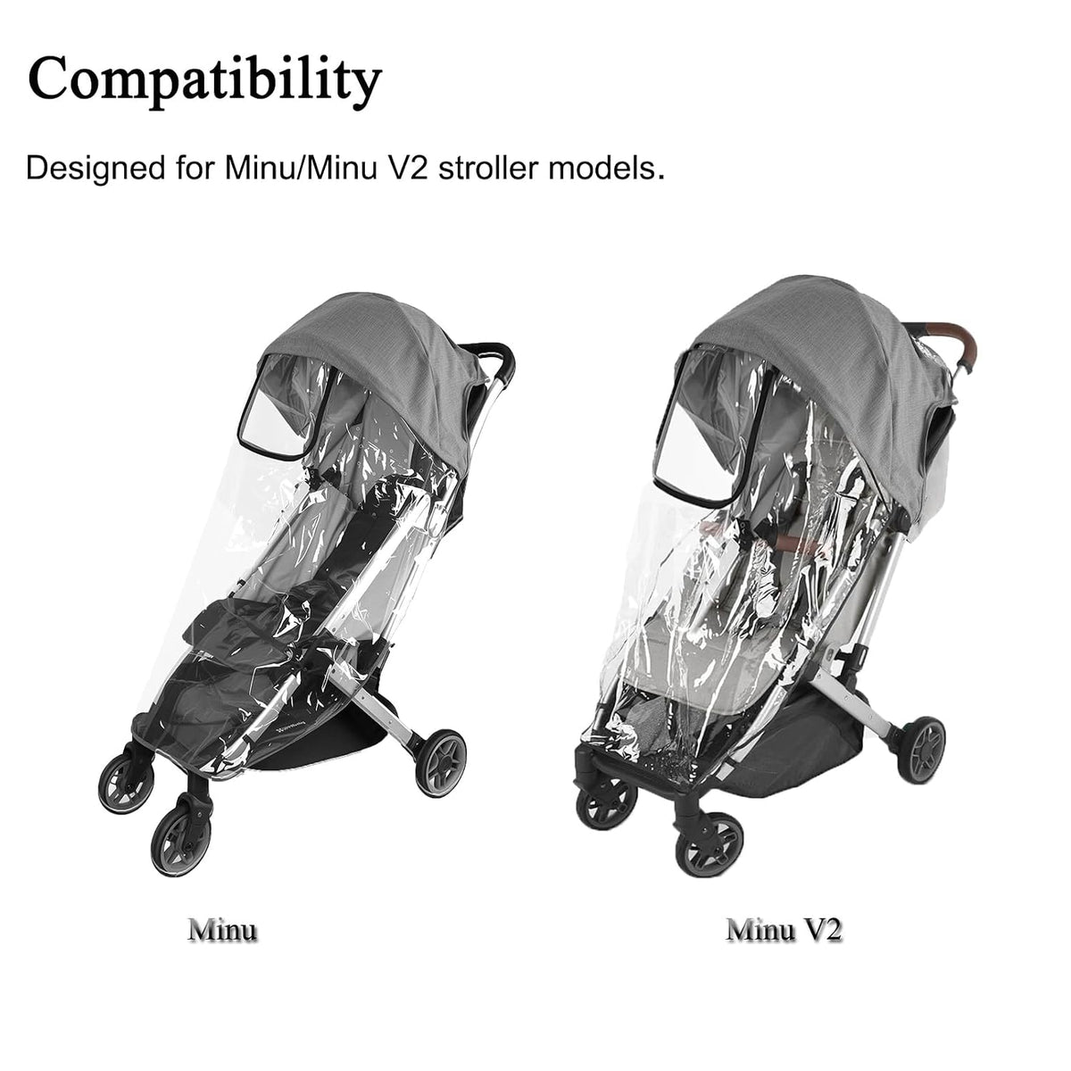 Rain Cover Compatible with UPPAbaby Minu & Minu V2 Stroller