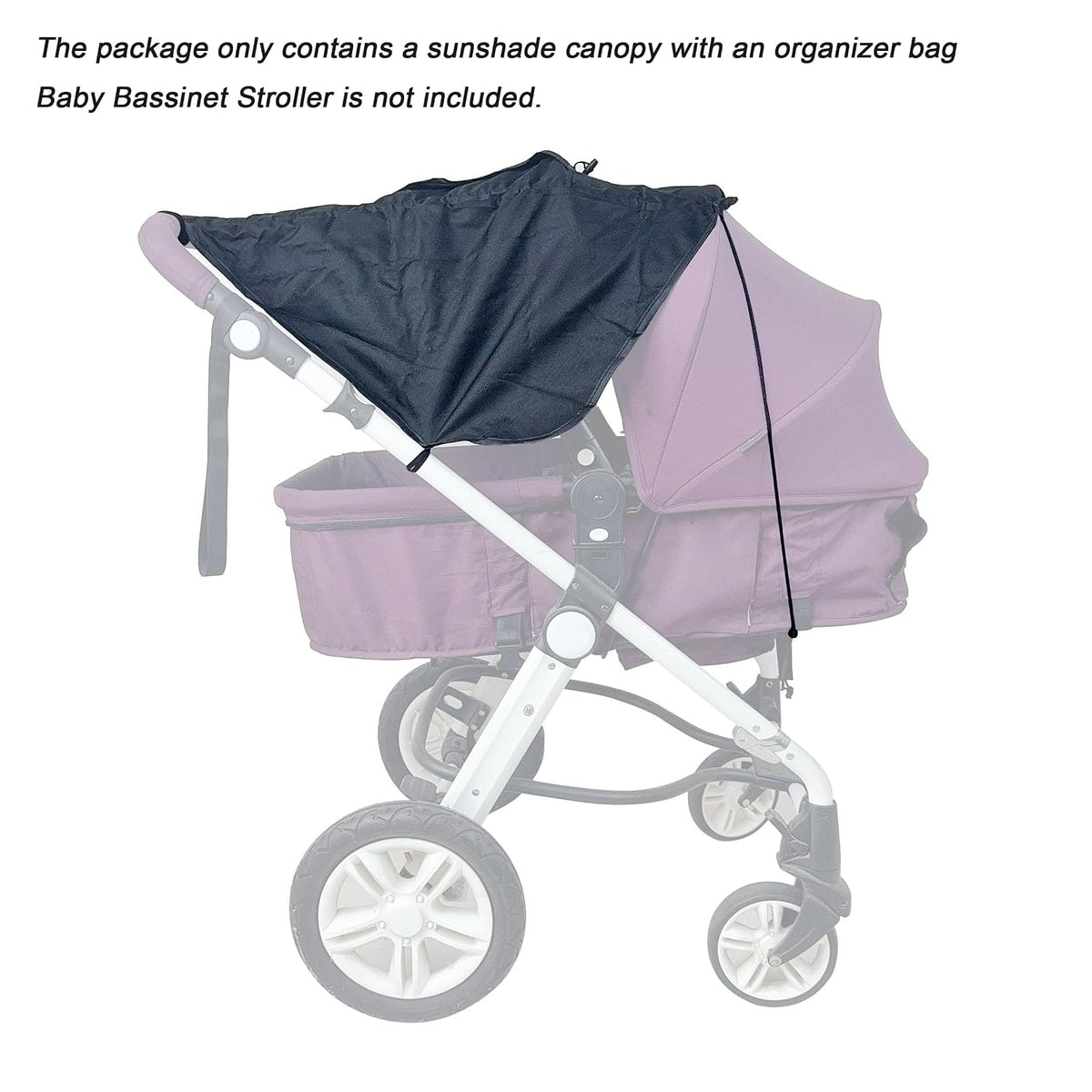 Stroller Sun Shade Universal Baby Stroller Cover for Sun Blackout Cover (0-6m) Sunshade Visor Wind Cover Blocks Sun's Rays - Gray