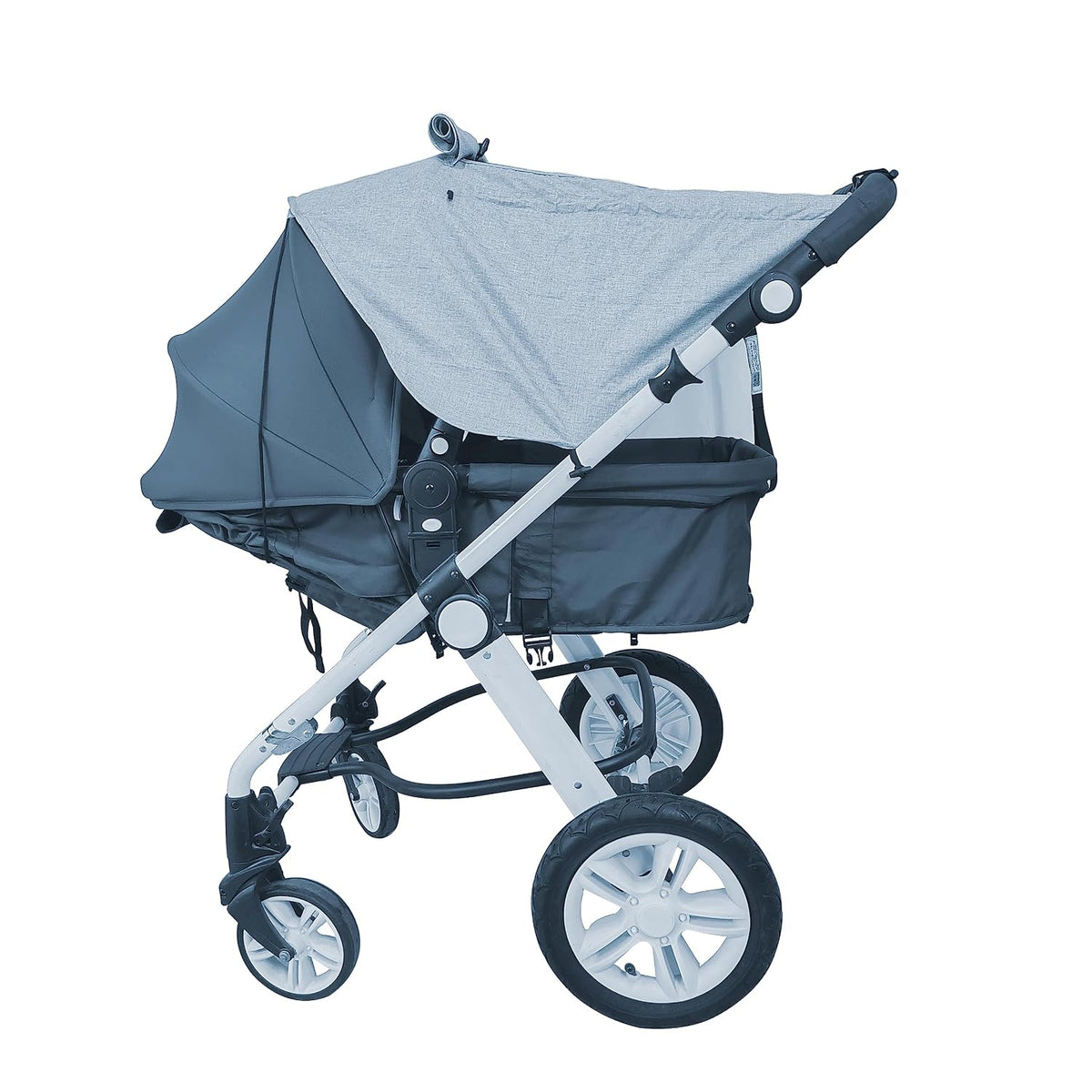 Stroller Sun Shade Universal Baby Stroller Cover for Sun Blackout Cover (0-6m) Sunshade Visor Wind Cover Blocks Sun's Rays - Gray