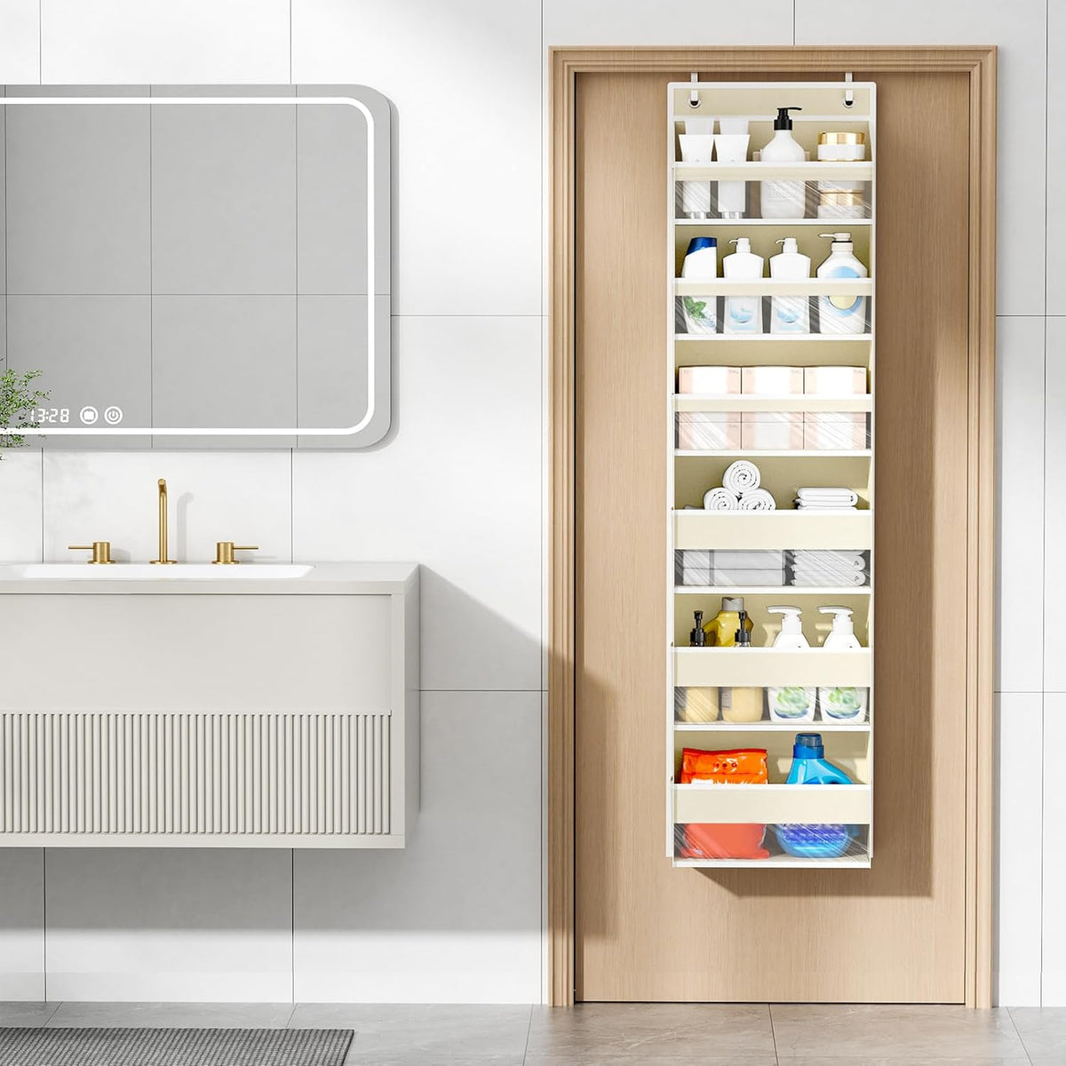Over The Door Organizer, 6 Tiers Behind The Door Storage Hanging Shelves