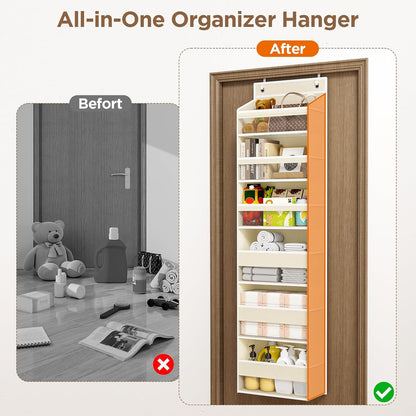 Over The Door Organizer, 6 Tiers Behind The Door Storage Hanging Shelves