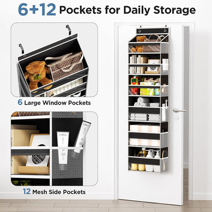 Over The Door Organizer, 6 Tiers Behind The Door Storage Hanging Shelves