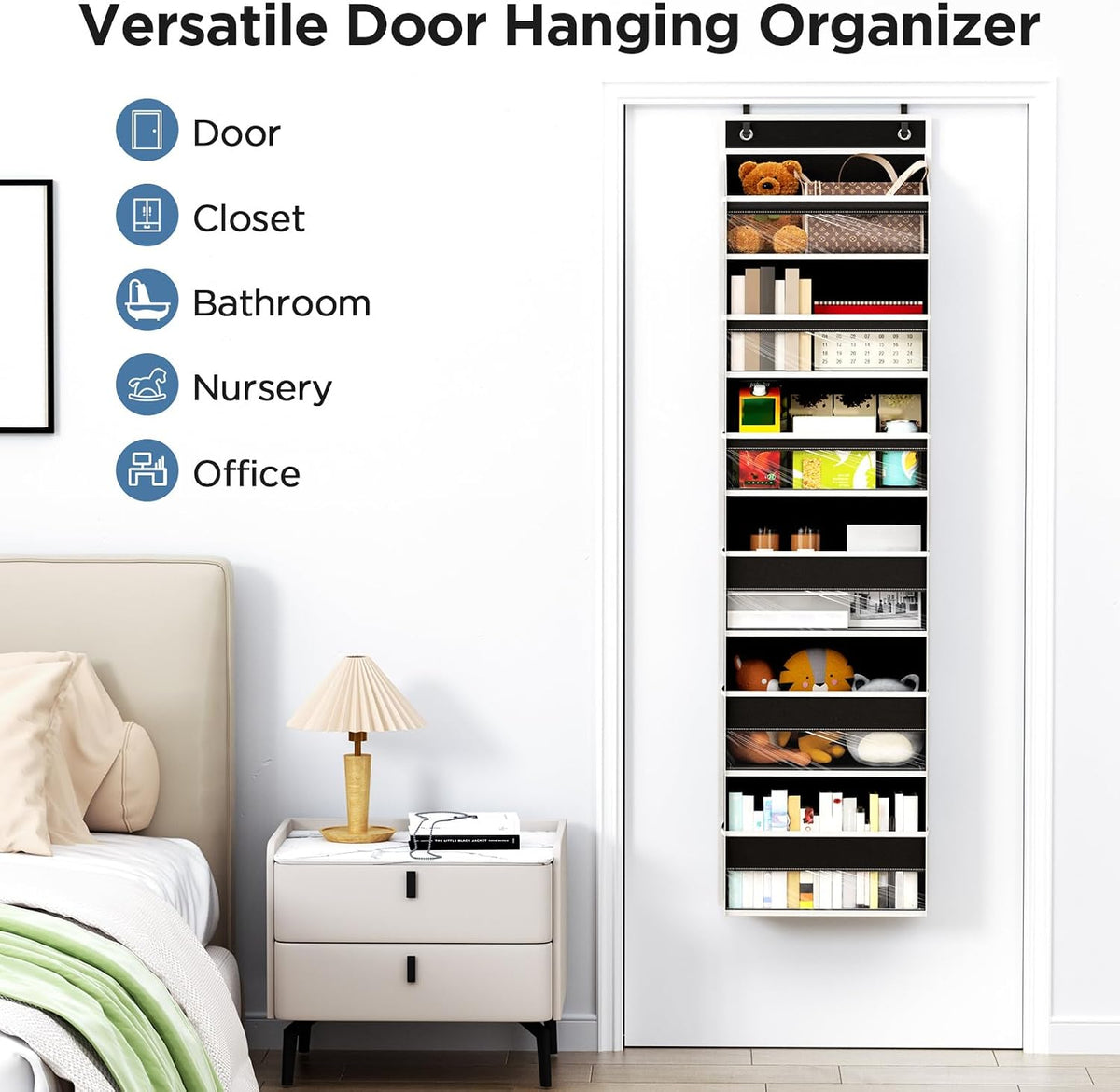 Over The Door Organizer, 6 Tiers Behind The Door Storage Hanging Shelves