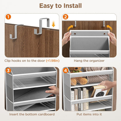 Over The Door Organizer, 6 Tiers Behind The Door Storage Hanging Shelves