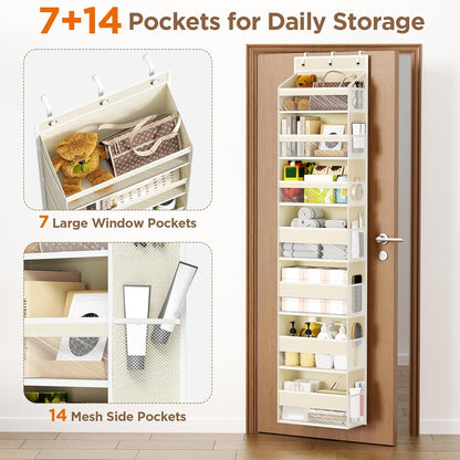 Over The Door Organizer, 6 Tiers Behind The Door Storage Hanging Shelves