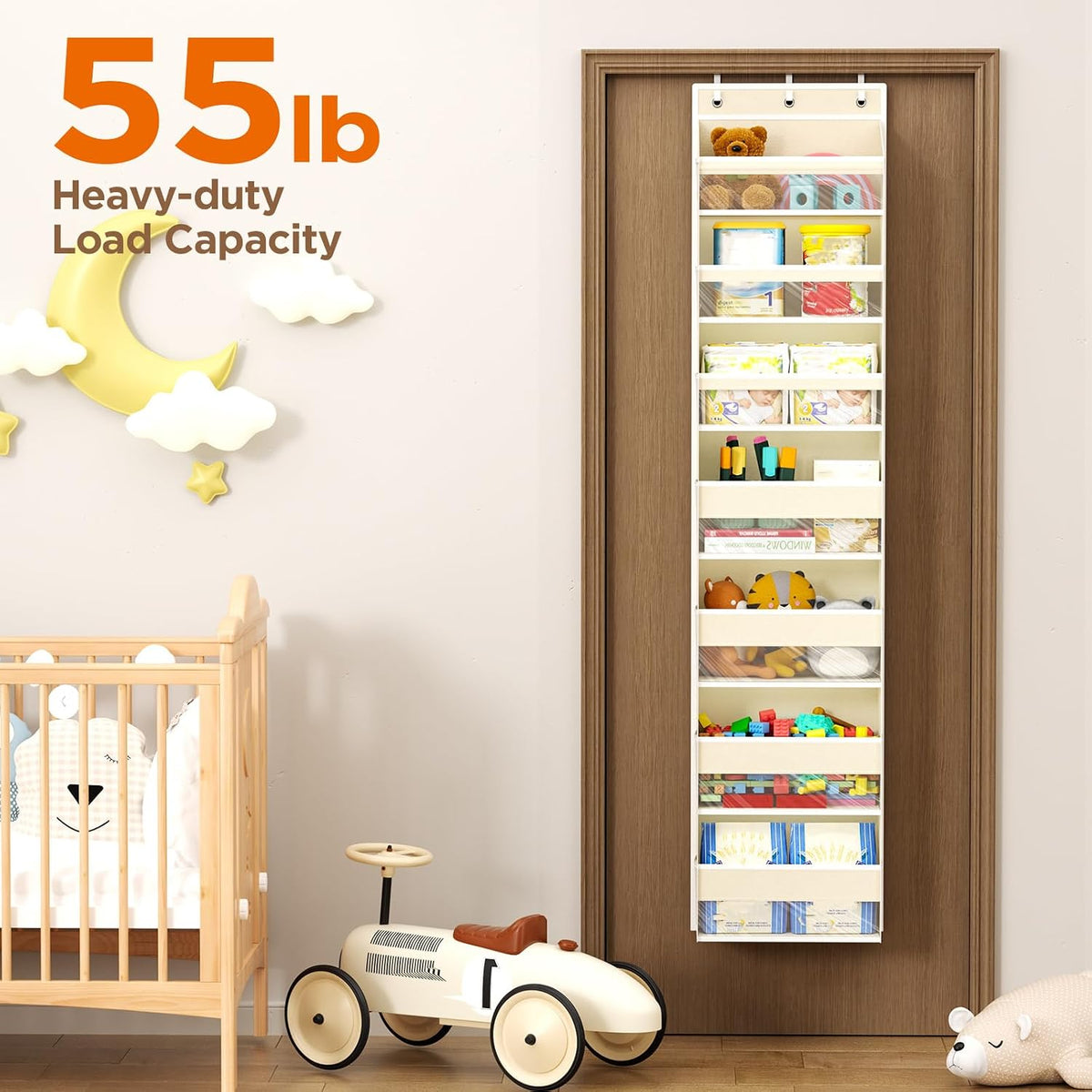 Over The Door Organizer, 6 Tiers Behind The Door Storage Hanging Shelves