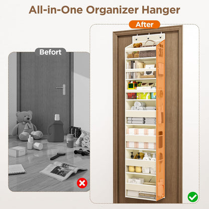 Over The Door Organizer, 6 Tiers Behind The Door Storage Hanging Shelves