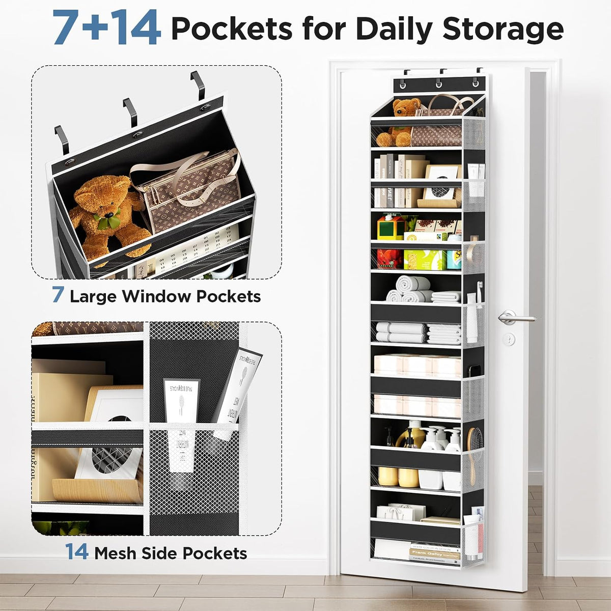 Over The Door Organizer, 6 Tiers Behind The Door Storage Hanging Shelves