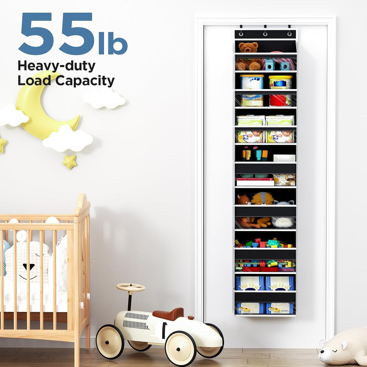 Over The Door Organizer, 6 Tiers Behind The Door Storage Hanging Shelves