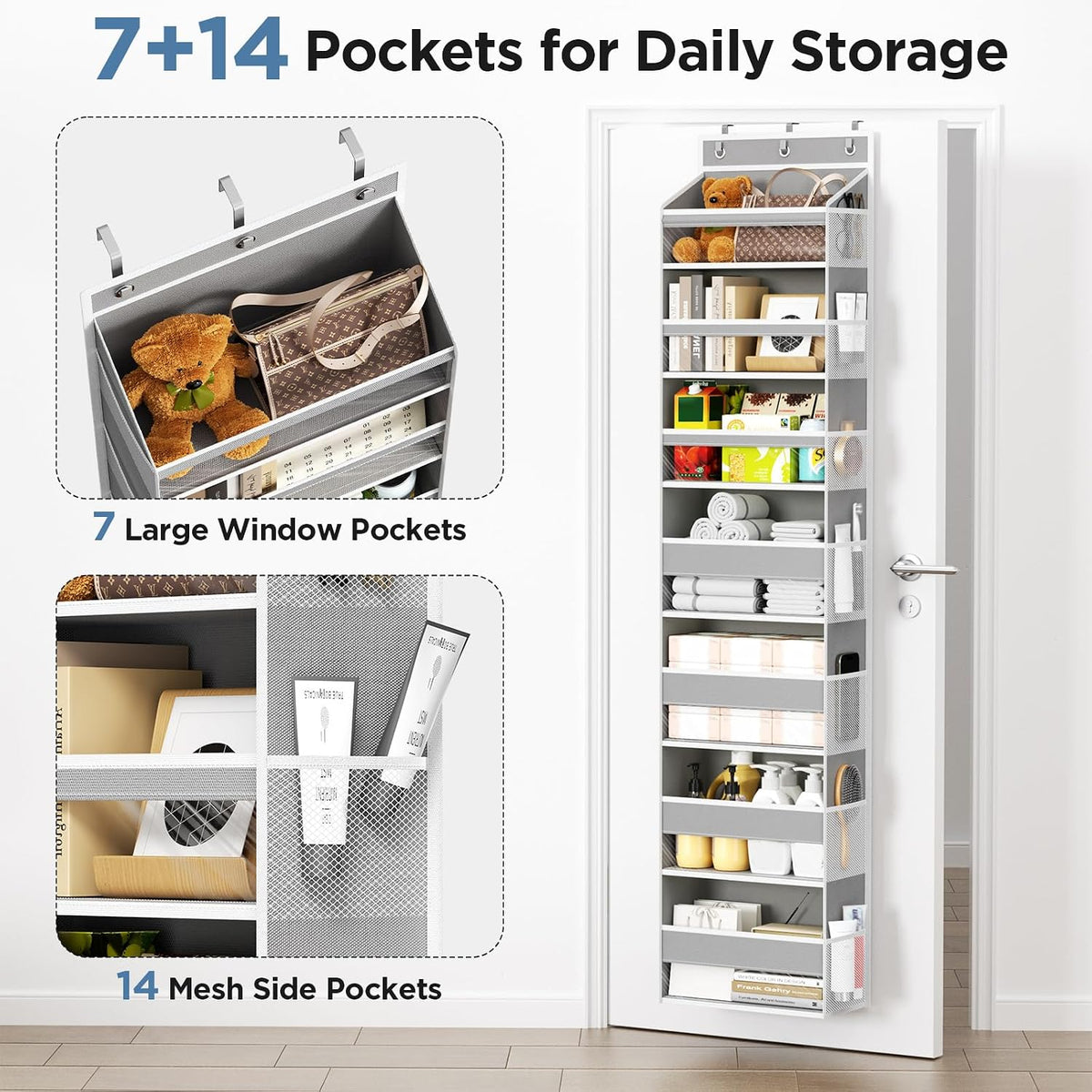 Over The Door Organizer, 6 Tiers Behind The Door Storage Hanging Shelves