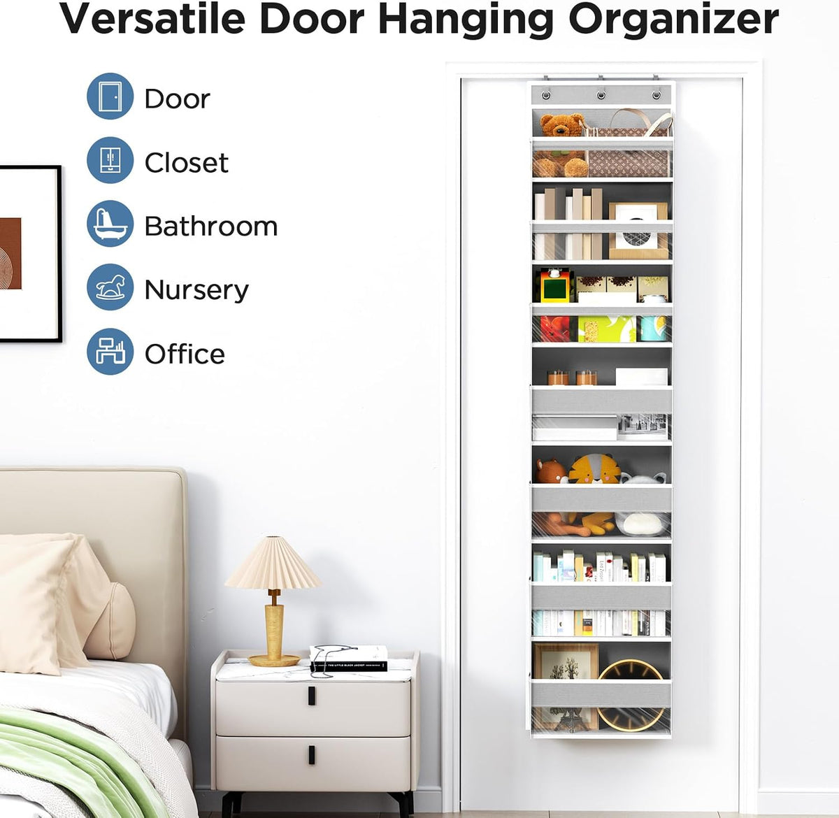 Over The Door Organizer, 6 Tiers Behind The Door Storage Hanging Shelves
