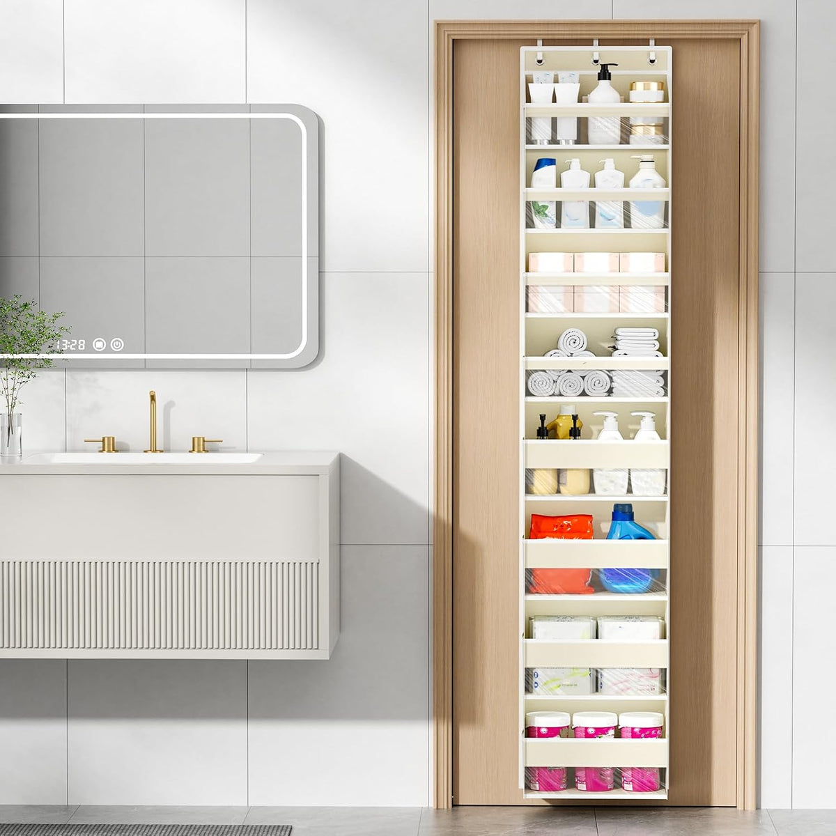 Over The Door Organizer, 6 Tiers Behind The Door Storage Hanging Shelves