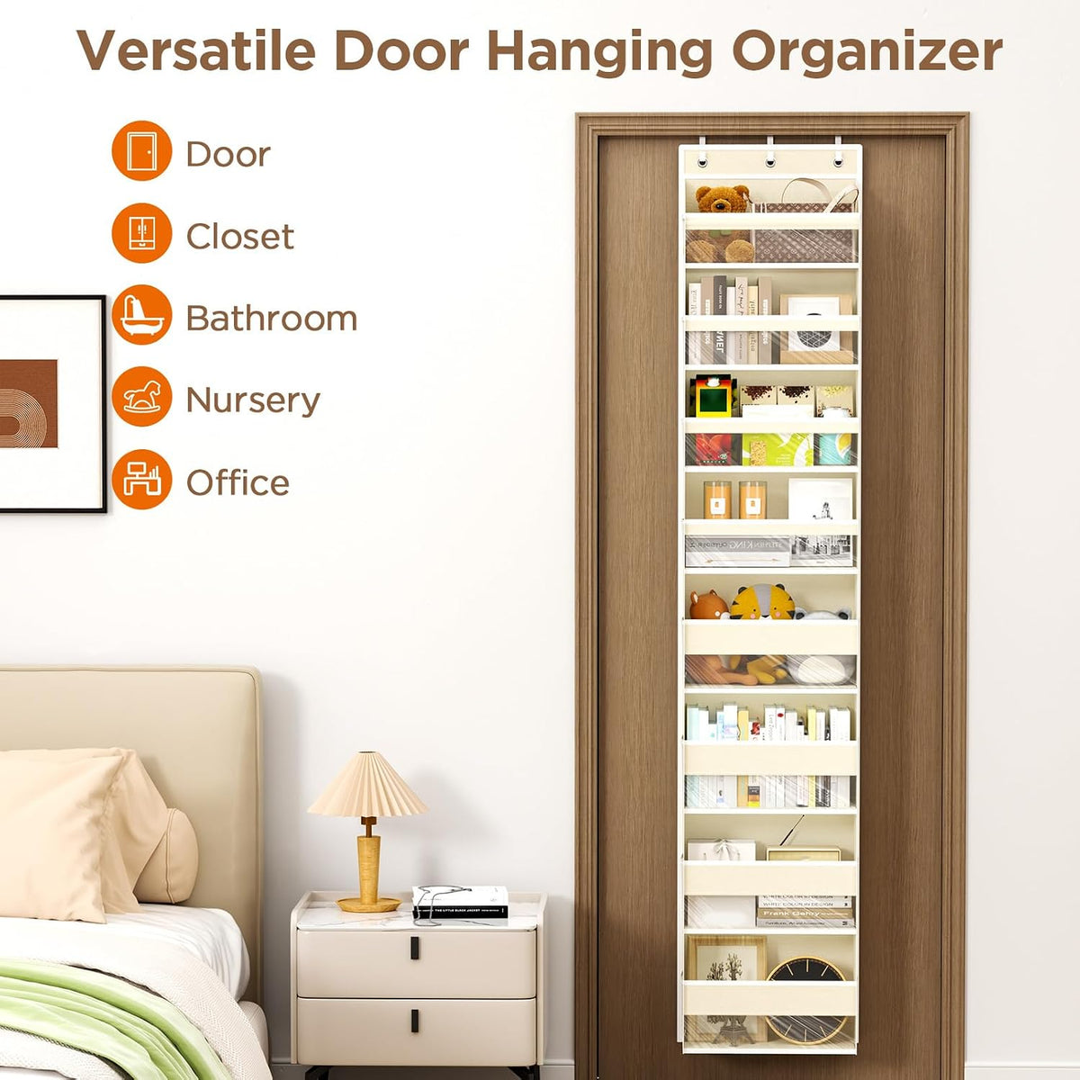Over The Door Organizer, 6 Tiers Behind The Door Storage Hanging Shelves