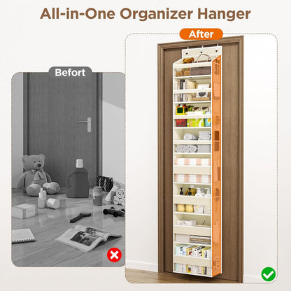 Over The Door Organizer, 6 Tiers Behind The Door Storage Hanging Shelves