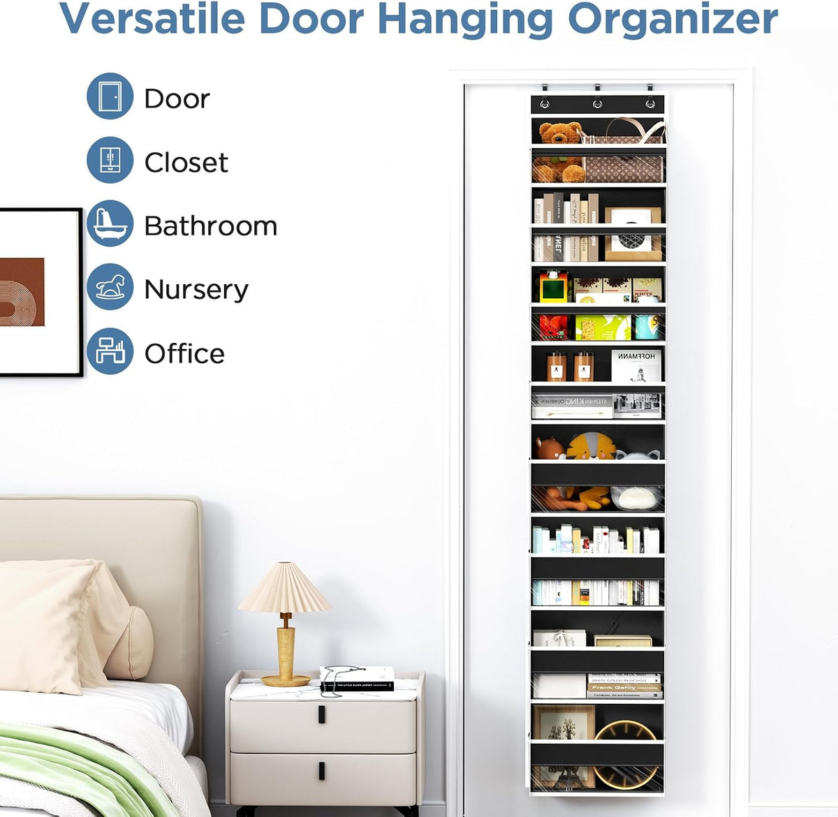 Over The Door Organizer, 6 Tiers Behind The Door Storage Hanging Shelves