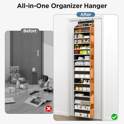 Over The Door Organizer, 6 Tiers Behind The Door Storage Hanging Shelves