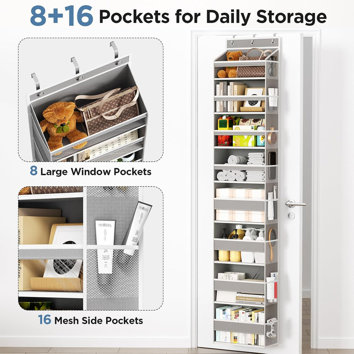 Over The Door Organizer, 6 Tiers Behind The Door Storage Hanging Shelves