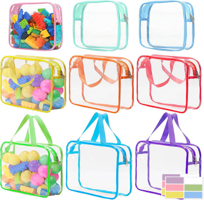 6Pcs Large+3Pcs Medium Toy Storage Bags with Dual Zippers, Handheld, Labels