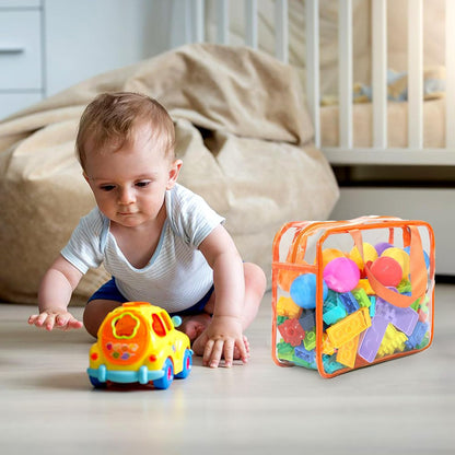 6Pcs Large+3Pcs Medium Toy Storage Bags with Dual Zippers, Handheld, Labels