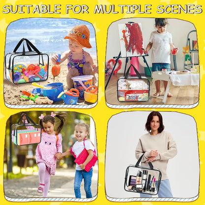 6Pcs Large+3Pcs Medium Toy Storage Bags with Dual Zippers, Handheld, Labels