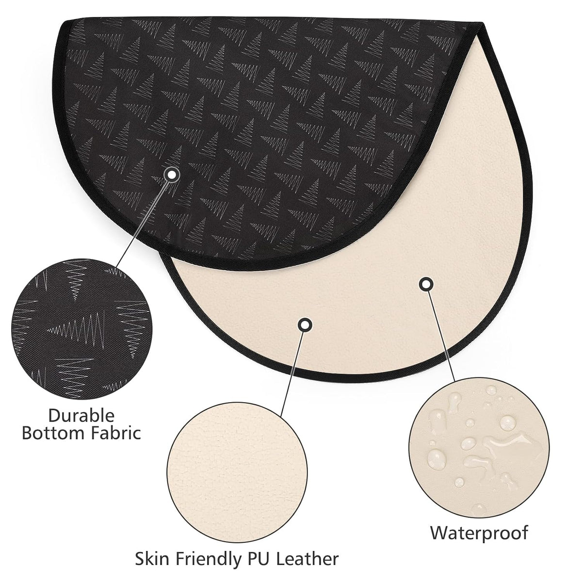 Portable Diaper Changing Pad, PU Leather Baby Diaper Changing Mat, Waterproof Baby Changing Mat for Travel or at Home Use