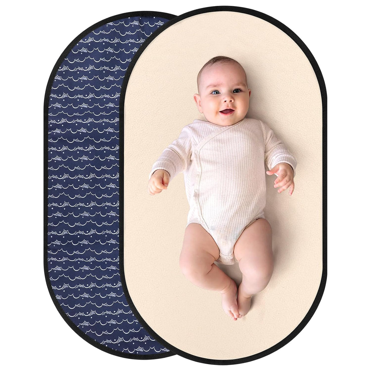 Portable Diaper Changing Pad, PU Leather Baby Diaper Changing Mat, Waterproof Baby Changing Mat for Travel or at Home Use