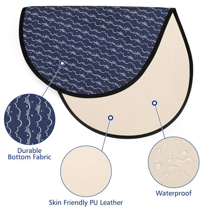 Portable Diaper Changing Pad, PU Leather Baby Diaper Changing Mat, Waterproof Baby Changing Mat for Travel or at Home Use