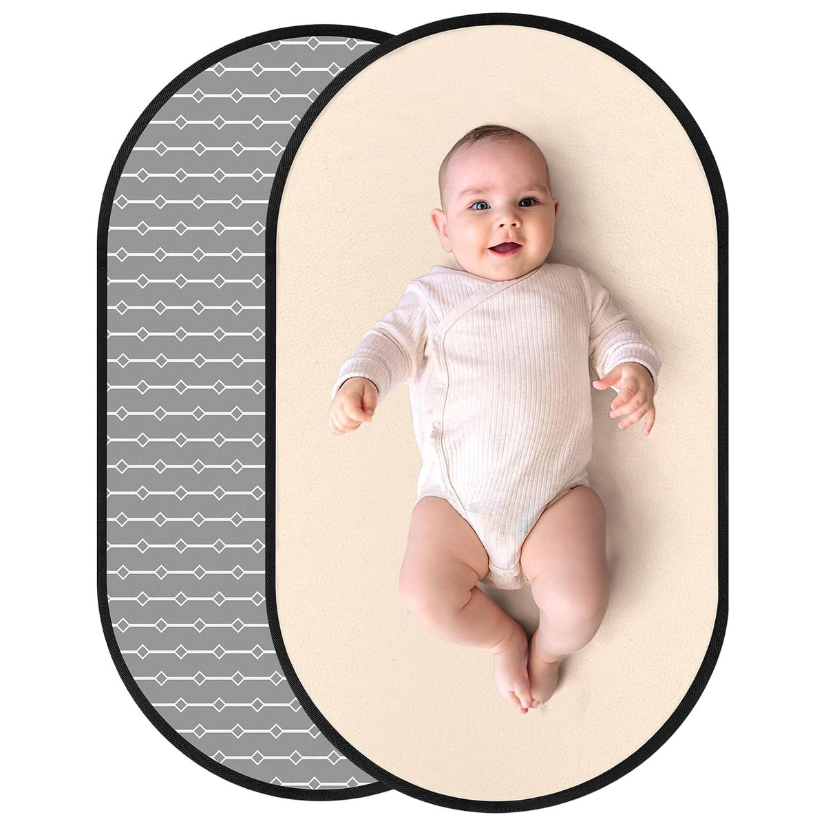 Portable Diaper Changing Pad, PU Leather Baby Diaper Changing Mat, Waterproof Baby Changing Mat for Travel or at Home Use