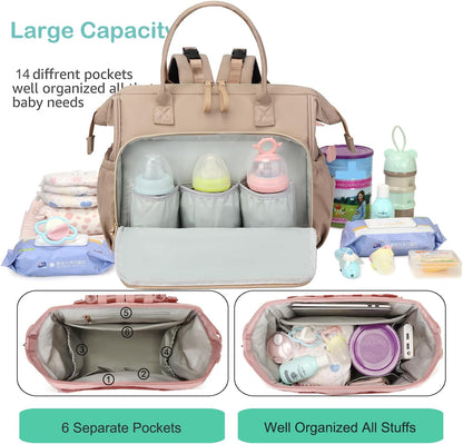 Large Diaper Bag Tote (Black, Large-20L)