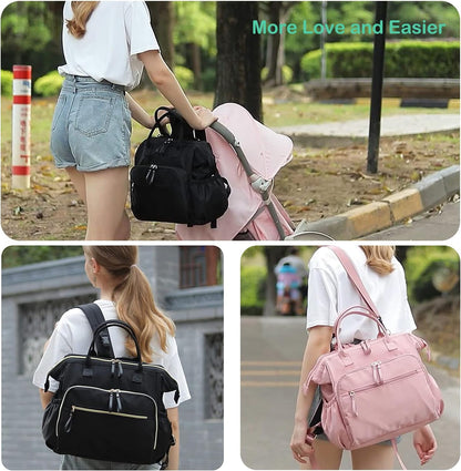 Large Diaper Bag Tote (Black, Large-20L)
