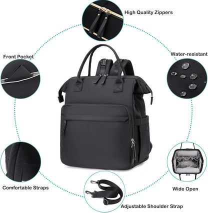 Large Diaper Bag Tote (Black, Large-20L)