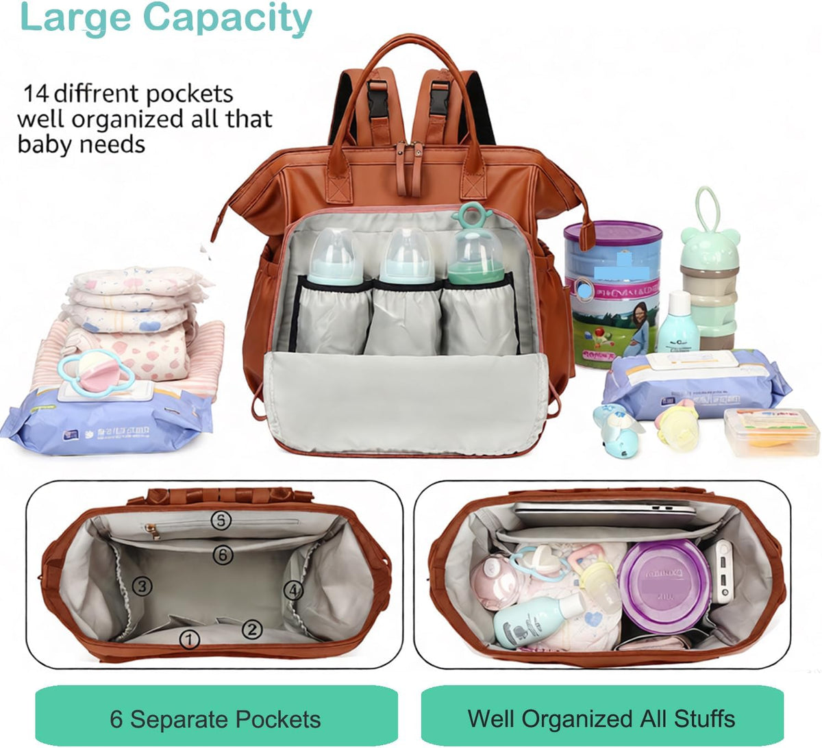 Large Diaper Bag Tote (Black, Large-20L)