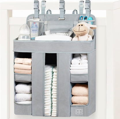 Premium Hanging Diaper Caddy Organizer – Nursery Storage Caddy for Baby Essentials – Ideal Gift for Boys & Girls – Fits Crib, Changing Table, Playard, Wall & Door