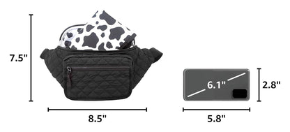 Small Diaper Bag with Portable Changing Pad, Crossbody Diaper Bag Pack with Wipes Pocket for Mom and Dad, Mini Diaper Bag Fanny Pack for Baby Travel, Black
