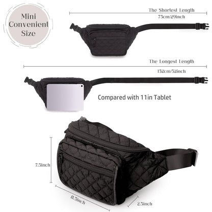 Small Diaper Bag with Portable Changing Pad, Crossbody Diaper Bag Pack with Wipes Pocket for Mom and Dad, Mini Diaper Bag Fanny Pack for Baby Travel, Black