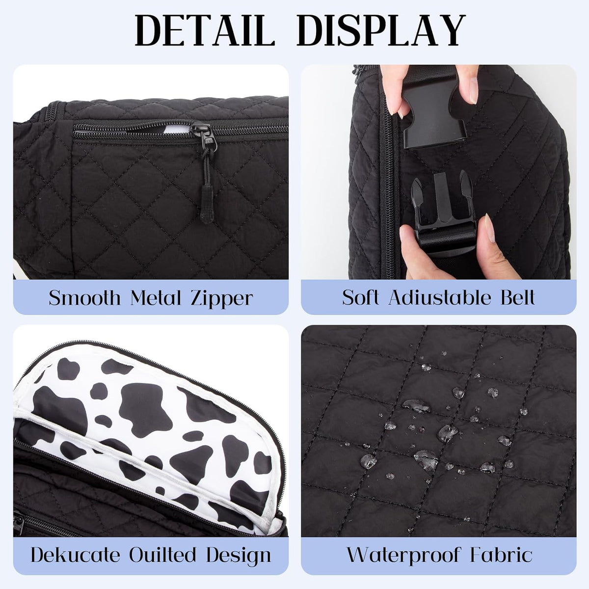 Small Diaper Bag with Portable Changing Pad, Crossbody Diaper Bag Pack with Wipes Pocket for Mom and Dad, Mini Diaper Bag Fanny Pack for Baby Travel, Black